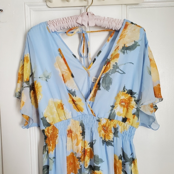 Enfocus Light Blue and Yellow Floral Maxi Dress - Picture 2 of 8